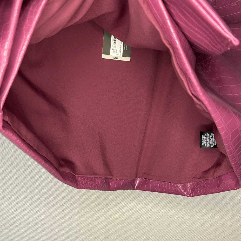Worthington Faux Croc Asymmetrical Skirt in Deep Magenta - Picture 7 of 13